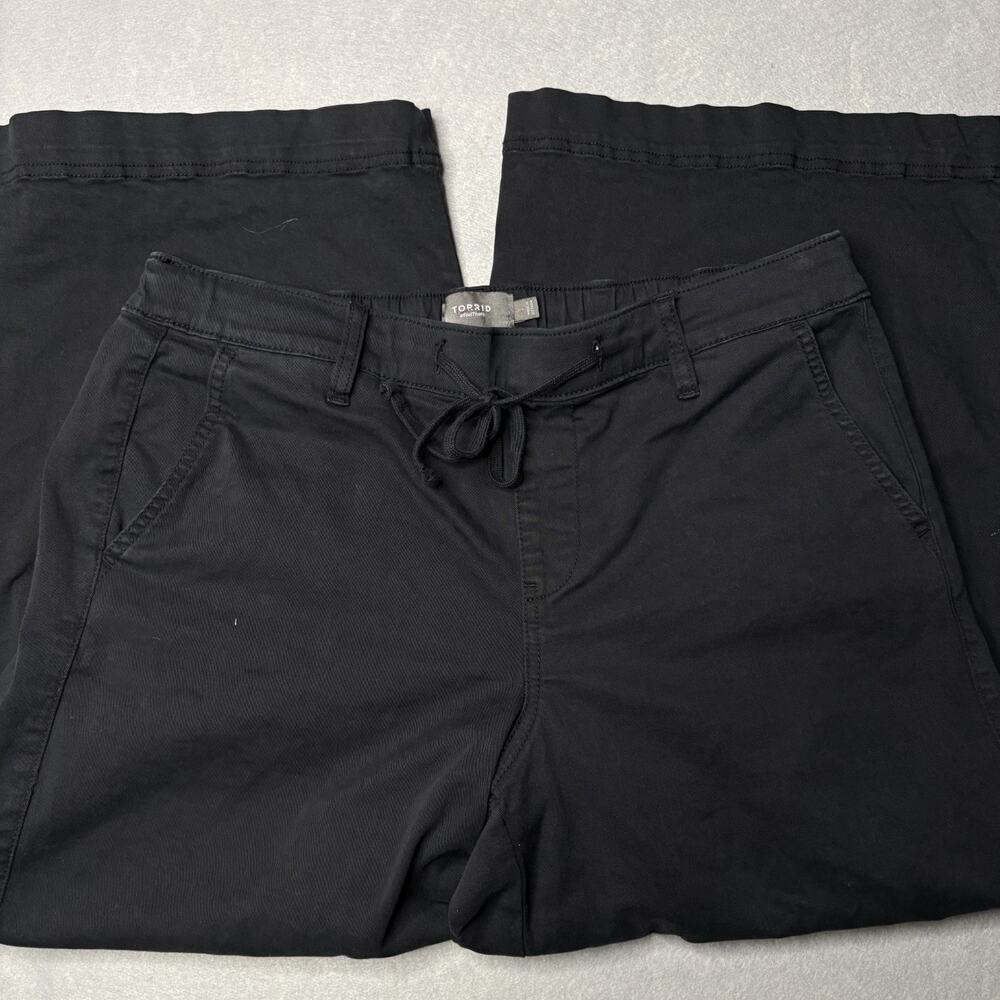 Torrid Weekend Wide Leg Crop Pants Womens Size 1 Black Pull On Plus